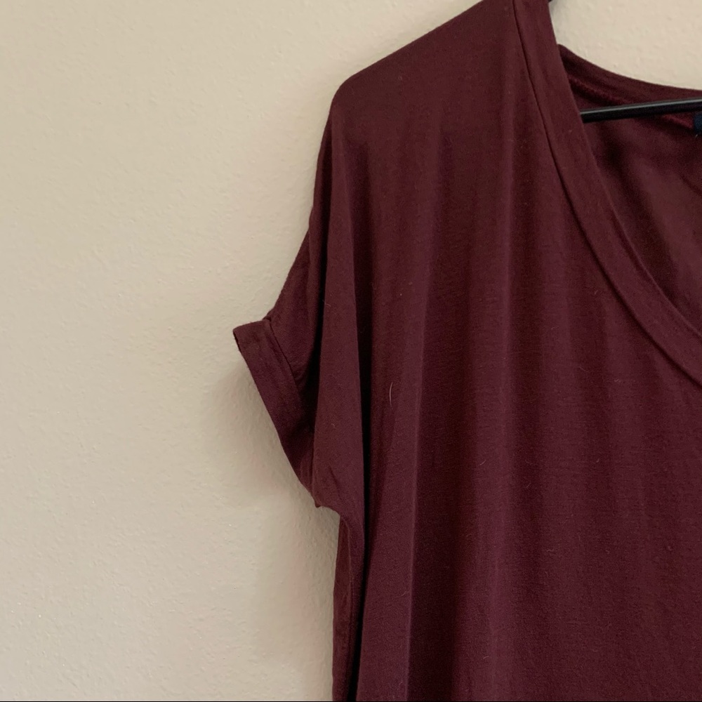 Brandy Melville Maroon Short Sleeve Lounge Shirt - Picture 3 of 4